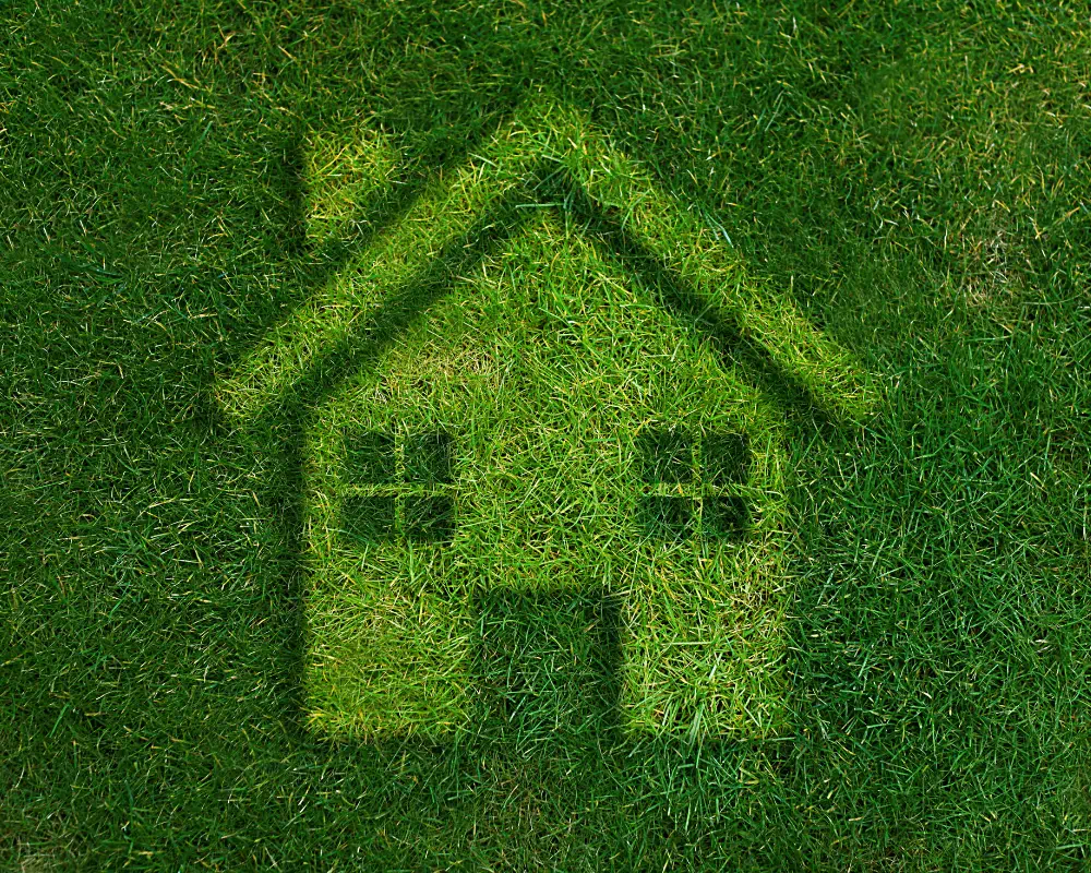 green home made out of grass